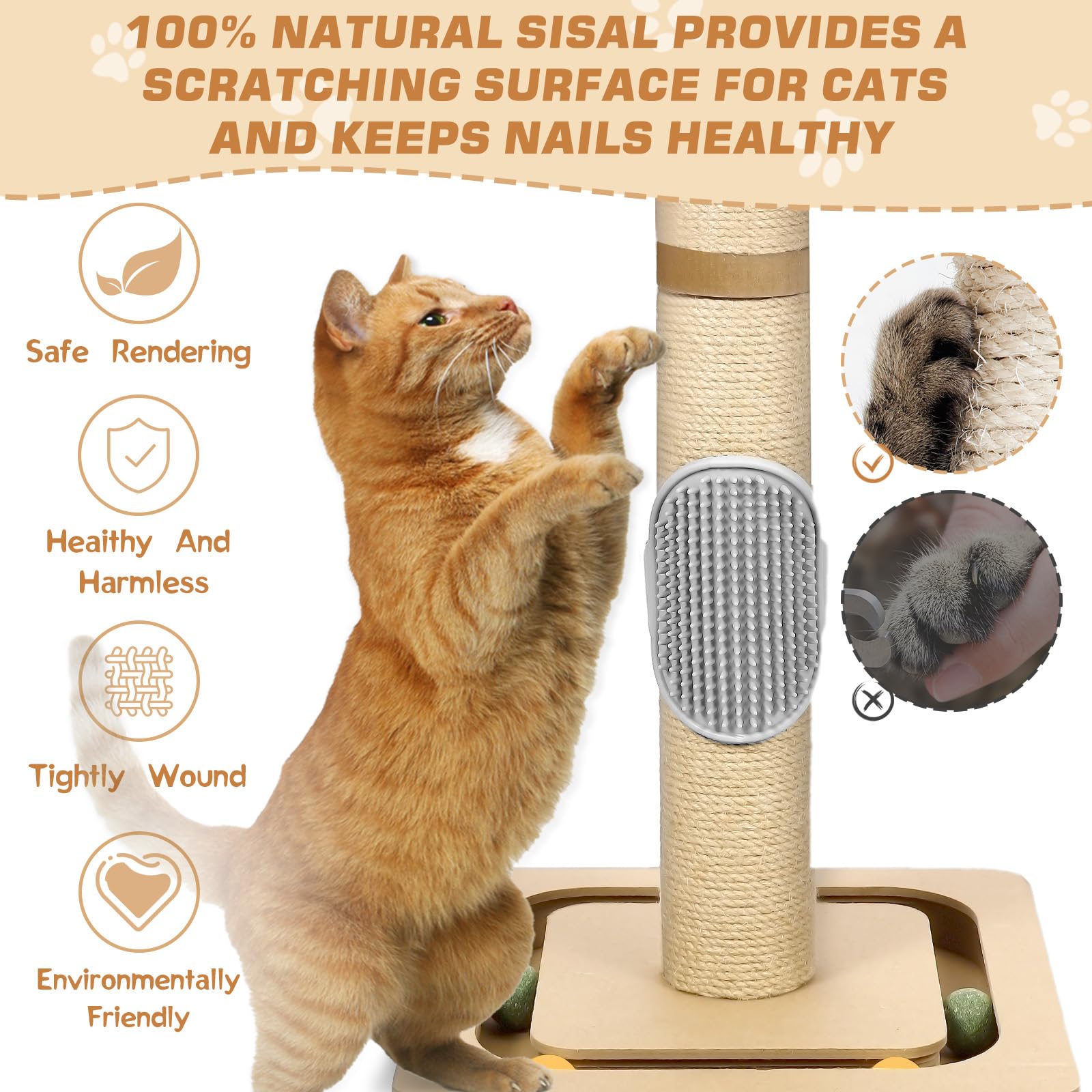 GiliGlue 27" Premium Floral Cat Tree - 3-in-1 Activity Center for Kittens & Adult Cats