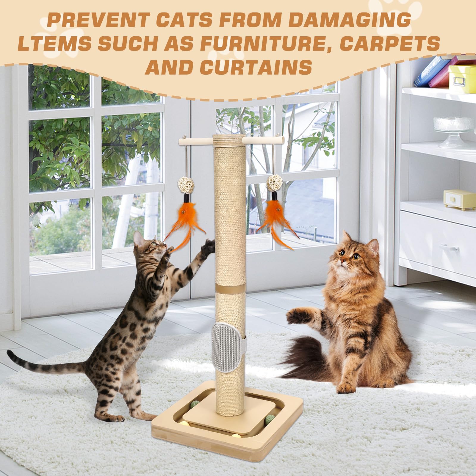 GiliGlue 27" Premium Floral Cat Tree - 3-in-1 Activity Center for Kittens & Adult Cats